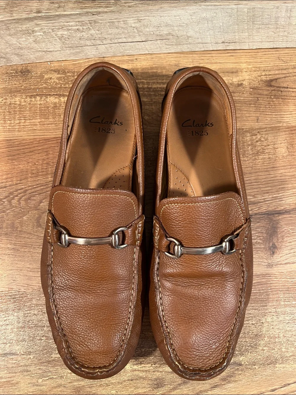Clarks 1825 Chestnut Brown Leather Bit Loafers